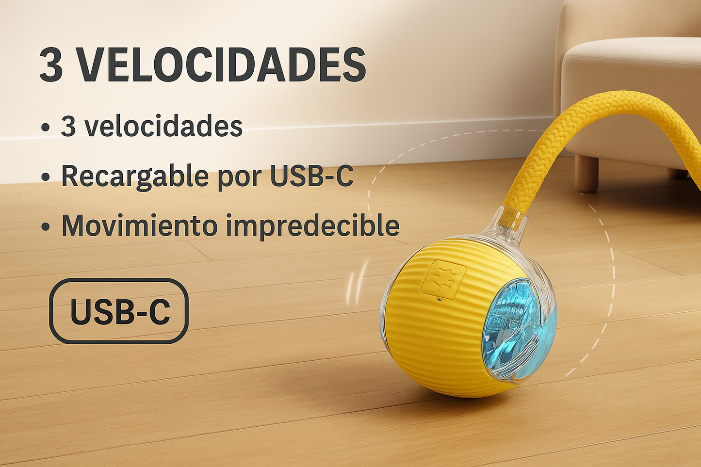 Pelota Interactiva Eléctrica para Gatos - Diversión Sin Fin ColorSense