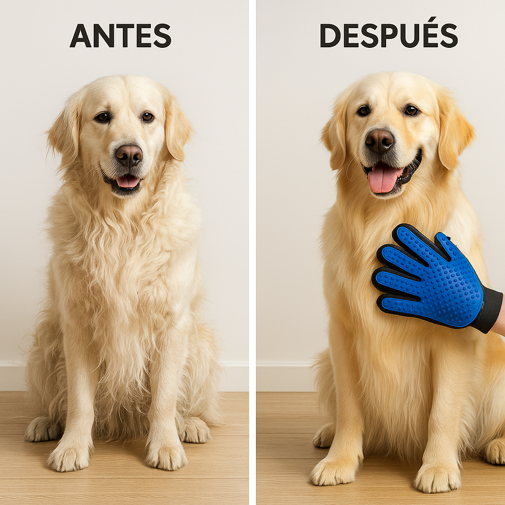 Guante Quitapelos para Mascotas - Cepillado y Masaje en Uno