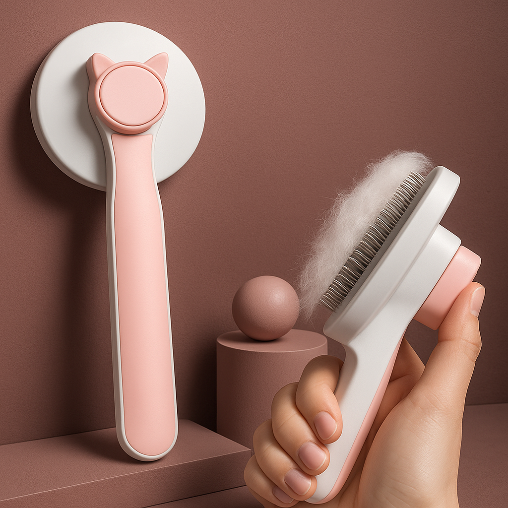 Cepillo Autolimpiante para Perros y Gatos - Elimina Pelo Fácilmente