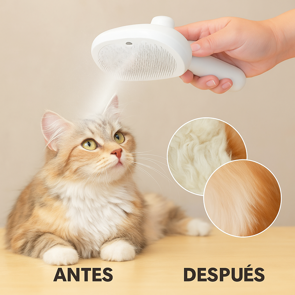 Cepillo QuitaPelo con Spray – Desenreda, hidrata y elimina el pelo suelto fácilmente