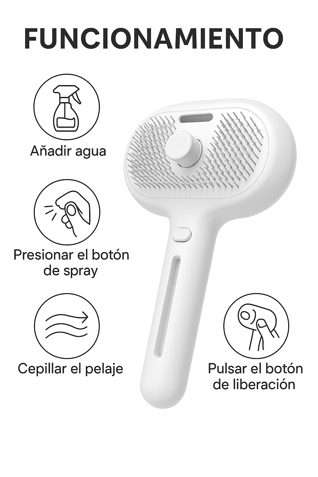 Cepillo QuitaPelo con Spray – Desenreda, hidrata y elimina el pelo suelto fácilmente